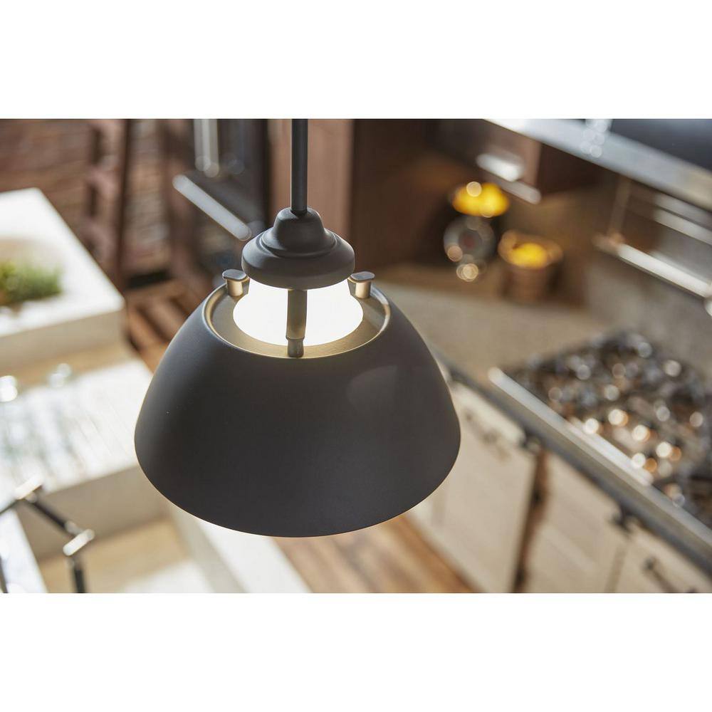 Graphite and White Glass Mini Pendant Light