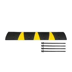 72 in. x 12 in. x 2.5 in. Speed Bump with Reflective Stripes and Cat Eyes, 6 ft. for Asphalt