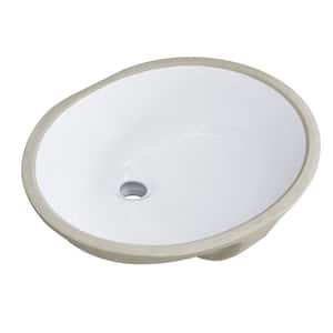 19.5 in. Oval Undermount Bathroom Sink in White