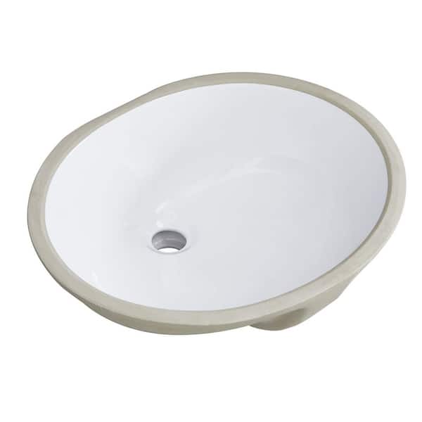 Nestfair 19.5 in. Oval Undermount Bathroom Sink in White