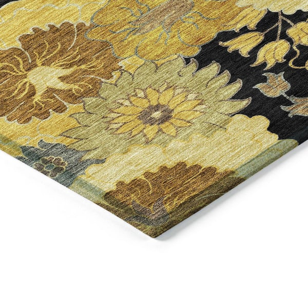 Chantille Machine Washable Indoor/Outdoor Abstract ACN2294 Black 3 ft. x 5 ft. Area Rug