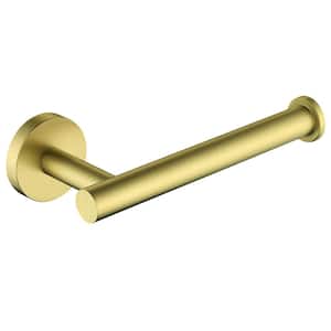 Wall Mounted Single Arm Toilet Paper Holder in Stainless Steel Golden