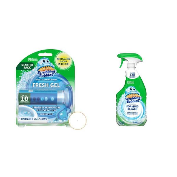 1.34 oz. Rainshower Toilet Cleaning Gel (2-Count) and 32 fl. oz. Foaming Bleach Bathroom Cleaner
