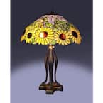 Serena D italia 25 in. Tiffany Bronze Style Sunflower Table Lamp