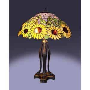 25 in. Tiffany Bronze Style Sunflower Table Lamp