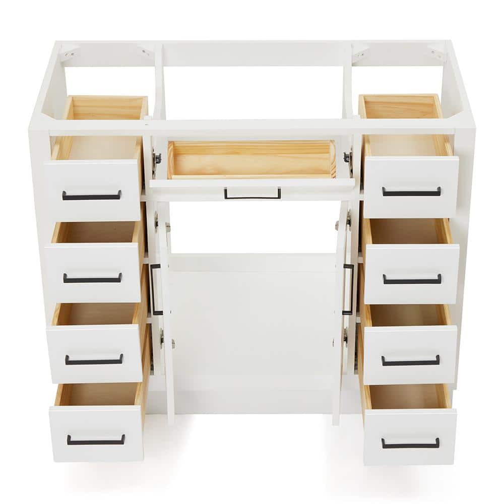 42'' White Wood Freestanding Single Bathroom Vanity Base