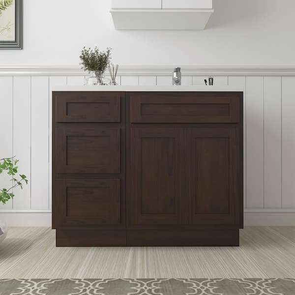 Vanity Art 39 in. W x 21 in. D x 32.5 in. H Bath Vanity Cabinet without Top in Brown