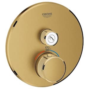 Grohtherm Smart Control Single Function Thermostatic Trim with Control Module in Brushed Cool Sunrise Valve Not Included