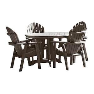 Hamilton Weathered Acorn 5-Piece Recycled Plastic Round Outdoor Dining Set
