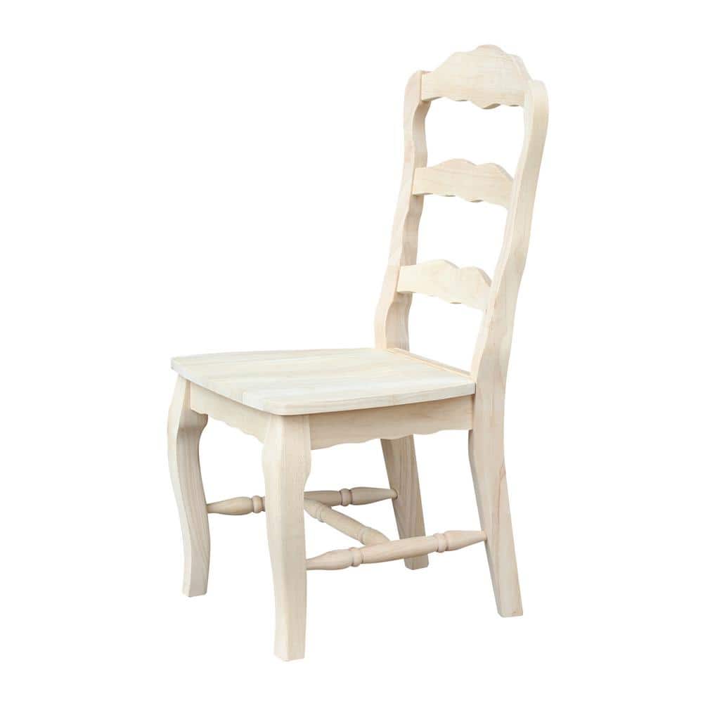 Elegant High-Back Ladderback Microfiber Upholstered Side Chair in Wood