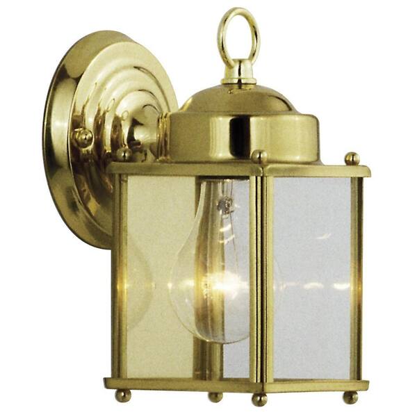 Filament Design Negron 1-Light Outdoor Polished Brass Wall Lantern
