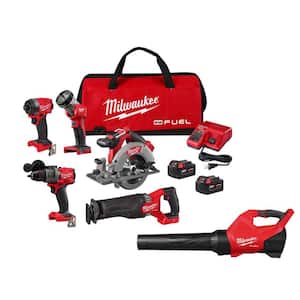 M18 FUEL 18V Lithium Ion Brushless Cordless Combo Kit 5 Tool with M18 FUEL Blower