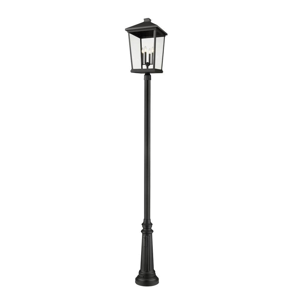 Reviews for Beacon 125.5 in. 4Light Black Aluminum Hardwired Outdoor