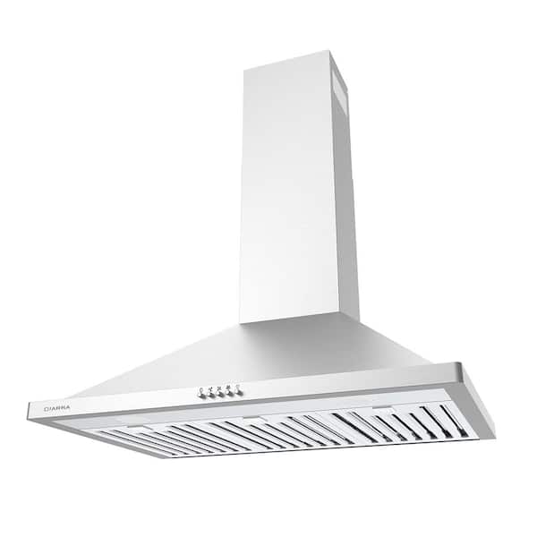 CIARRA 30 in. 450 CFM Convertible Smart Wall Mount with LED Light, Voice  and Touch Controls Range Hood in Black CAB75206W - The Home Depot