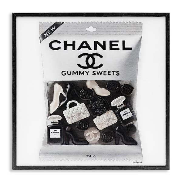 Stupell Industries White and Black Fashion Candy by Amanda Greenwood Black Framed Abstract Giclee Art Print 12 in. x 12 in.