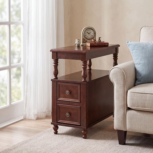 BYBLIGHT Kerlin 11.81 in. W x 23.62 in. Vintage Brown 2-Drawer