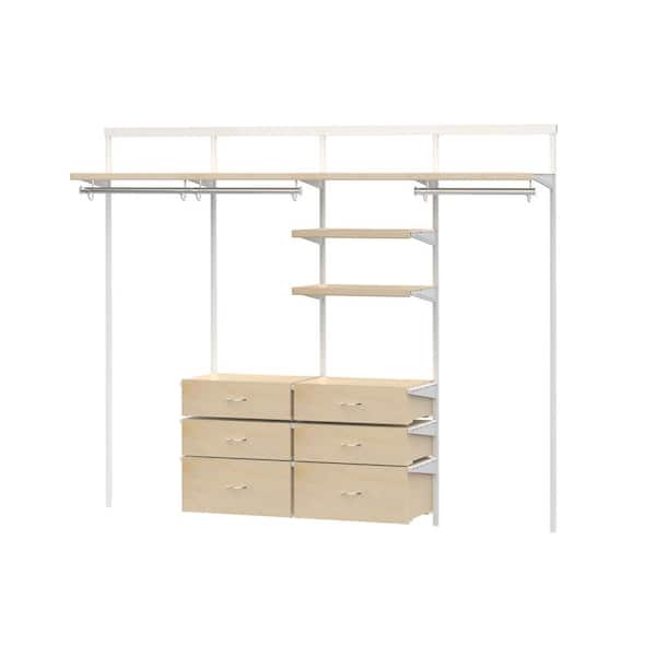 Everbilt Genevieve 8 ft. Birch Adjustable Closet Organizer Double Long
