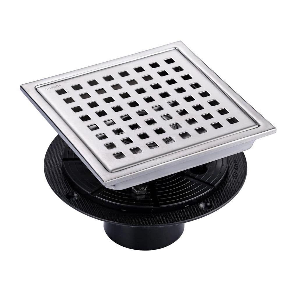 5.9 in. x 5.9 in. Stainless Steel Square Shower Drain with Strainer in Brushed Nickel price history on PriceWatchPro
