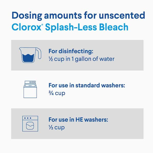 Clorox 77 fl. oz. Splash-Less Regular Concentrated Disinfecting Liquid Bleach  Cleaner 4460032347 - The Home Depot