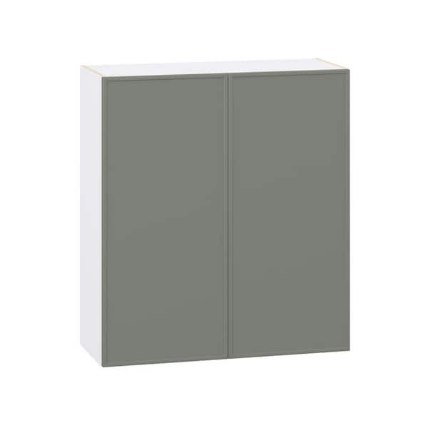 Fairview 36 in. W x 14 in. D x 40 in. H Slim Shaker Assembled Wall Kitchen Cabinet in Moss Green