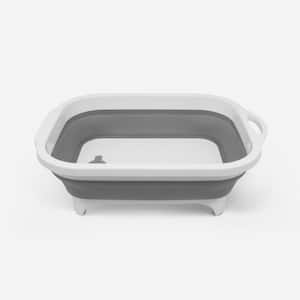 16.25 in. x 11.75 in. x 1.875 in. Rectangular Gray Silicone Serving Tray (Set of 1)