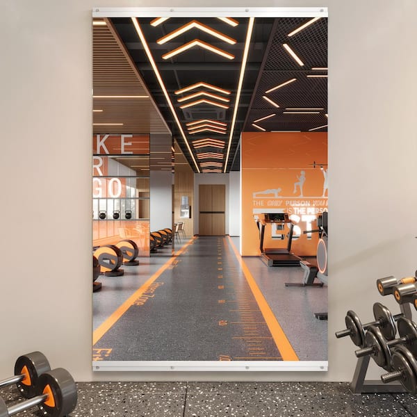 48 in. W x 72 in. H Modern Rectangle Frameless Wall-Mounted Gym Mirror Dance Mirror