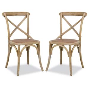 Cafton Weathered Oak Crossback Chair (Set of 2)