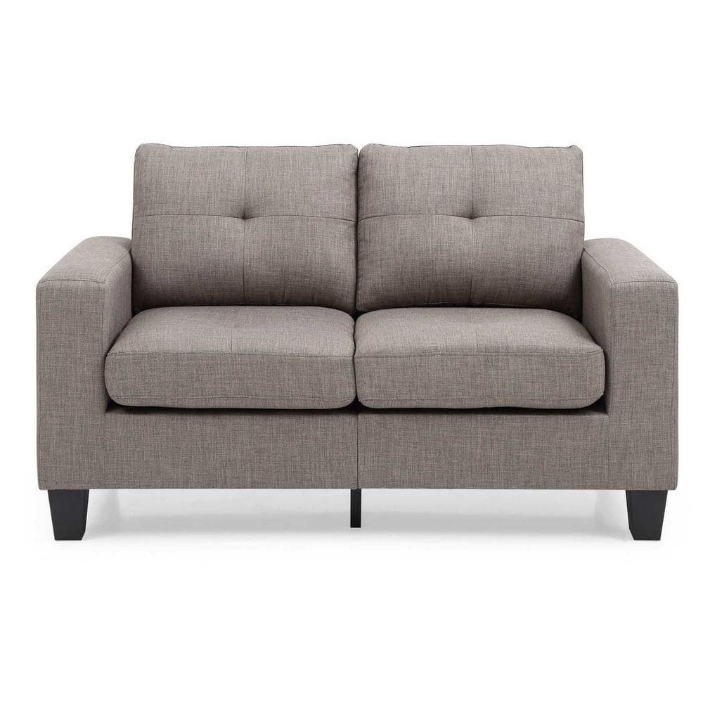 AndMakers Newbury 58 in. W Flared Arm Cotton Straight Sofa in Gray PF ...