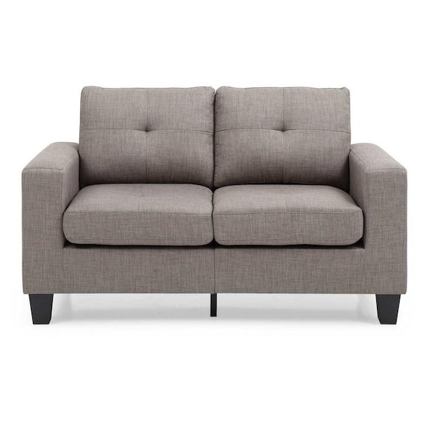 Newbury 58 in. W Flared Arm Cotton Straight Sofa in Gray