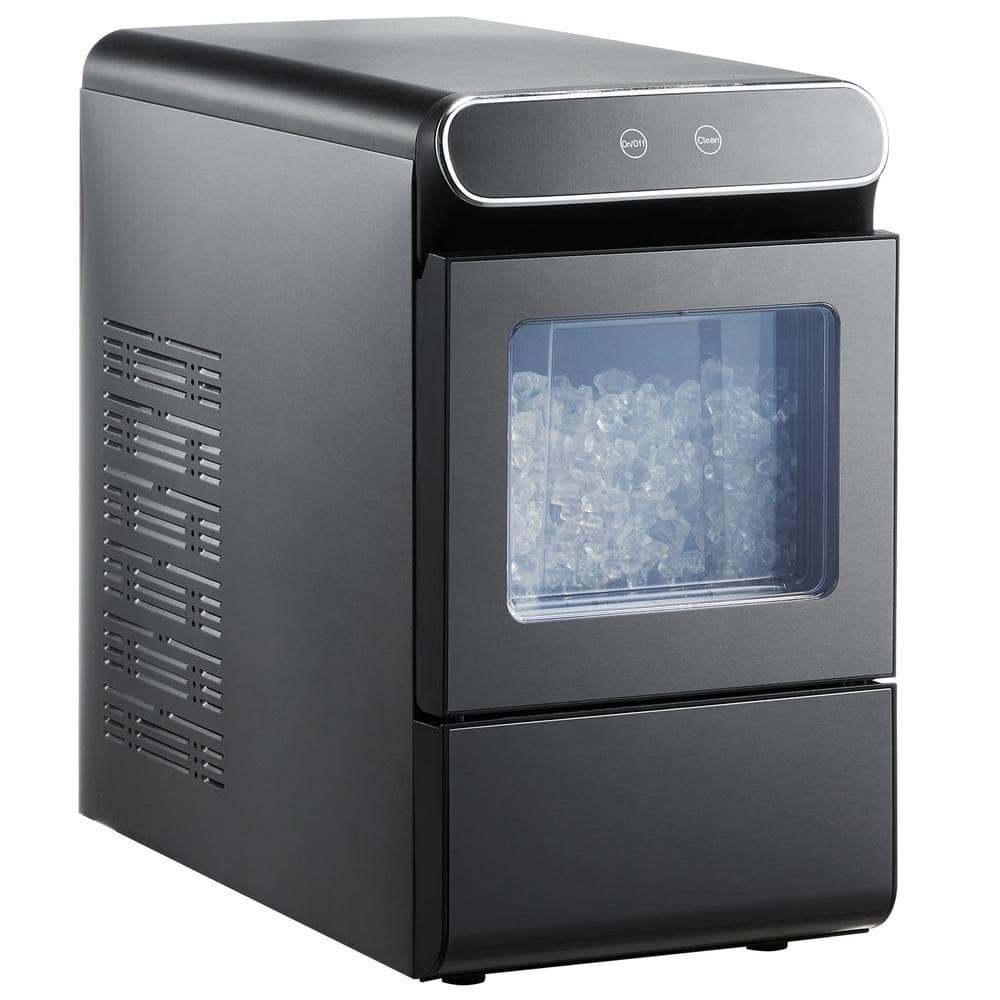 Nugget Ice Maker Countertop, 37 lb./Day Pebble Ice Machine with Self-Cleaning, Stainless Steel