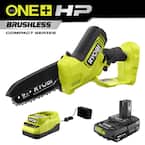ONE+ HP 18V Brushless 6 in. Battery Compact Pruning Mini Chainsaw with 2.0 Ah Battery and Chainsaw