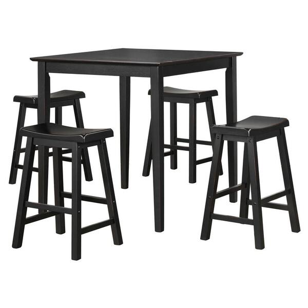 HomeSullivan 5-Piece Black Bar Table Set