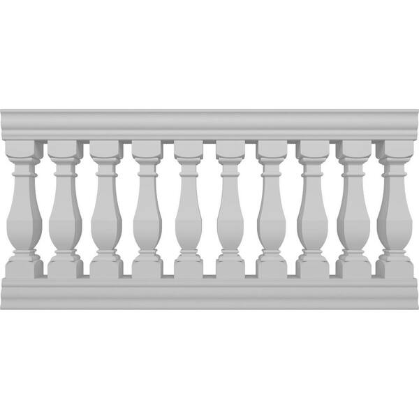 Ekena Millwork Fiberthane Arcadian Balustrade 72 in. L x 38 in. H Fiberglass Railing Kit