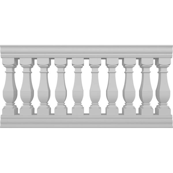 Ekena Millwork Fiberthane Arcadian Balustrade 72 in. L x 38 in. H Fiberglass Railing Kit