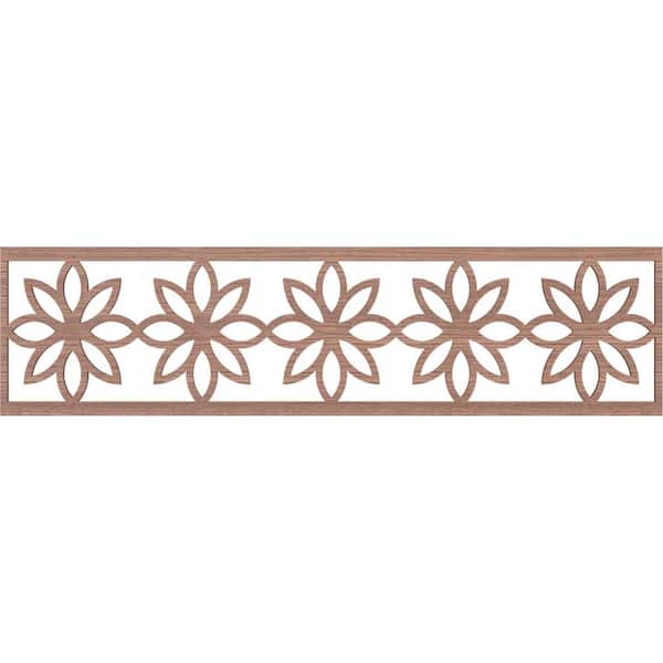 Ekena Millwork Daisy Fretwork 0.25 in. D x 47 in. W x 12 in. L Walnut Wood Panel Moulding