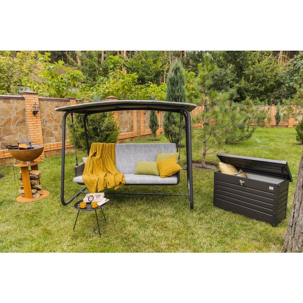Leisuretime 51 gal. 39.7in L x 18.1in W x 24in H Metallic Dark Gray Steel Deck Box