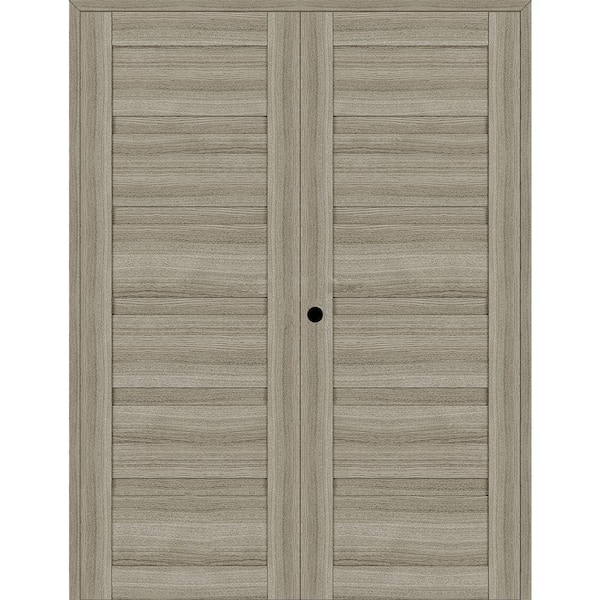 Belldinni Louver 72 in. x 95.25 in. Right Active Shambor Wood Composite Double Prehung Interior Door