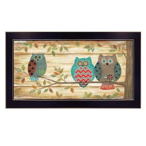Three Wise Owls by Unknown 1 Piece Framed Graphic Print Animal Art Print 11 in. x 20 in. .