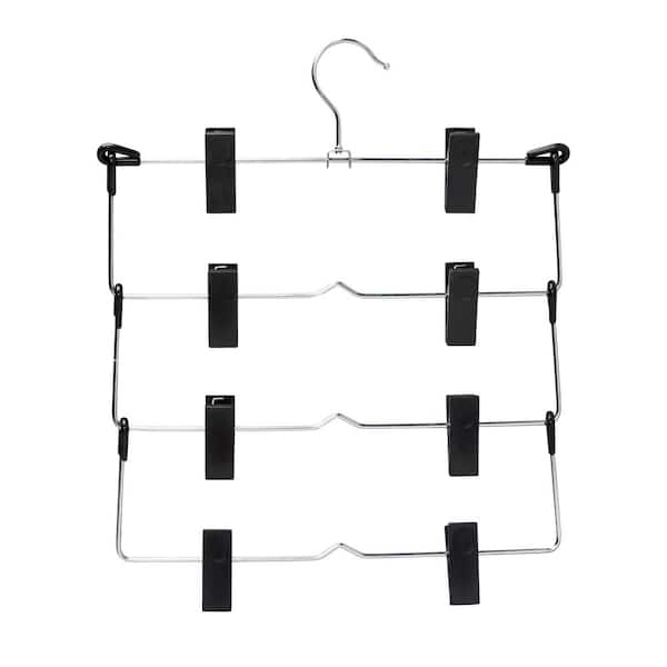 Honey-Can-Do Chrome and Black Steel 4-Tier Pant and Skirt Hangers (2-Pack)