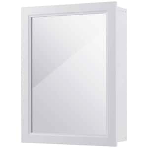 White Bathroom Mirror Cabinet 2-Shelves Adjustable Storage Cupboard