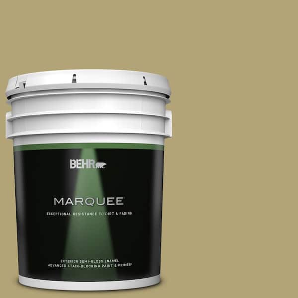 BEHR MARQUEE 5 gal. #PMD-101 Green Fig Semi-Gloss Enamel Exterior Paint & Primer