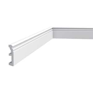 3/4 in. D x 3-1/8 in. W x 78-3/4 in. L Primed White High Impact Polystyrene Baseboard Moulding (22-Pack)