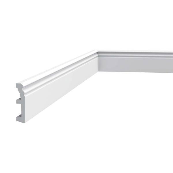 ORAC DECOR 3/4 in. D x 3-1/8 in. W x 78-3/4 in. L Primed White High Impact Polystyrene Baseboard Moulding (22-Pack)