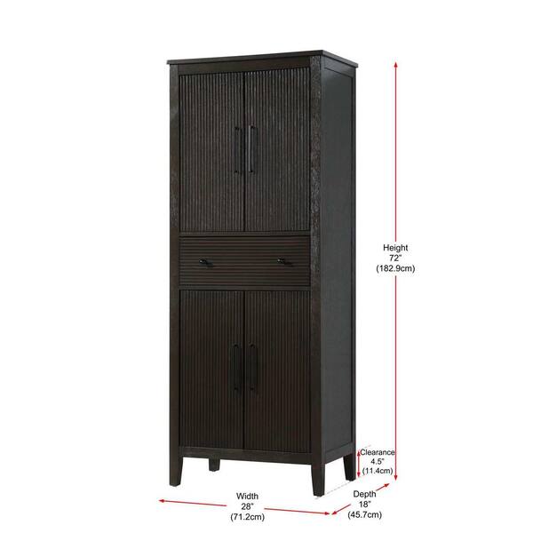 TIMELESS HOME 28 in. W x 18 in. D x 72 in. H Brown Freestanding