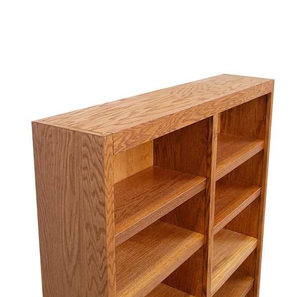 Concepts In Wood 84 in. Dry Oak Wood 12-shelf Standard Bookcase