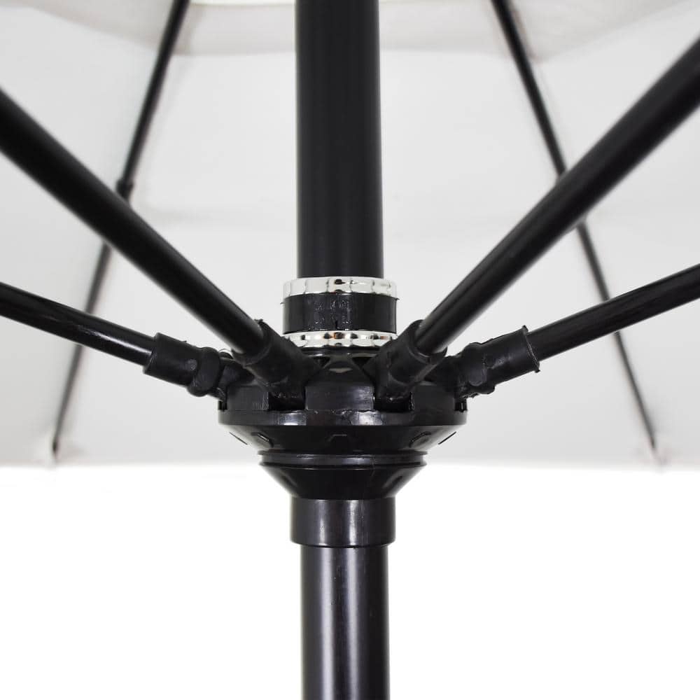 11 ft. Black Aluminum and Fiberglass Market Patio Umbrella