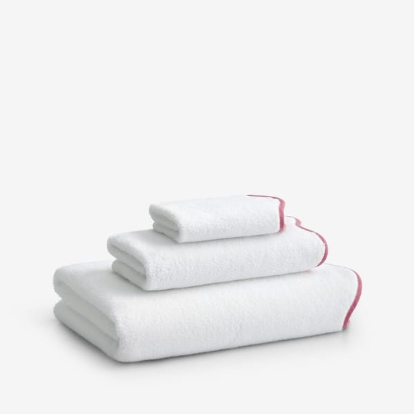 Company Cotton Scallop Pink Cotton Single Wash Cloth
