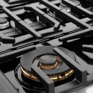 36 in. 6 Burner Freestanding Gas Range & Convection Oven with Black Matte Door in Fingerprint Resistant Stainless Steel