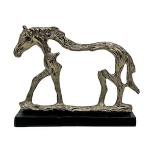 Bronze 9 in. x 11 in. Handmade Aluminum Metal Horse Outline Sculpture