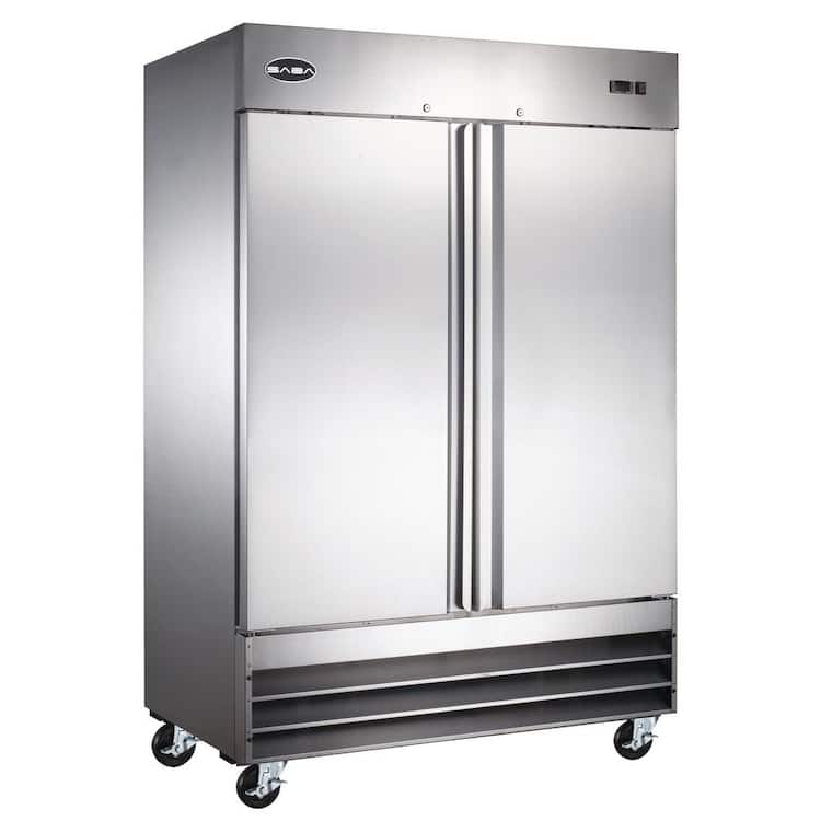 SABA 54 in. W 47 cu. ft. Two Door Commercial Reach In Upright Refrigerator in Stainless Steel
